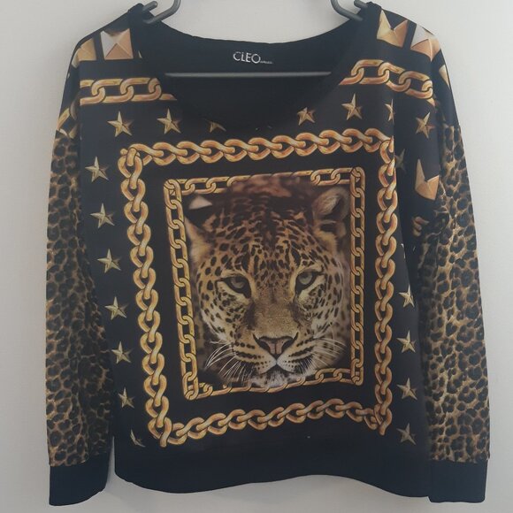 CLÉO Apparel Brand Sweater long sleeve for Girls 12-13 years old Leopard - Picture 1 of 4